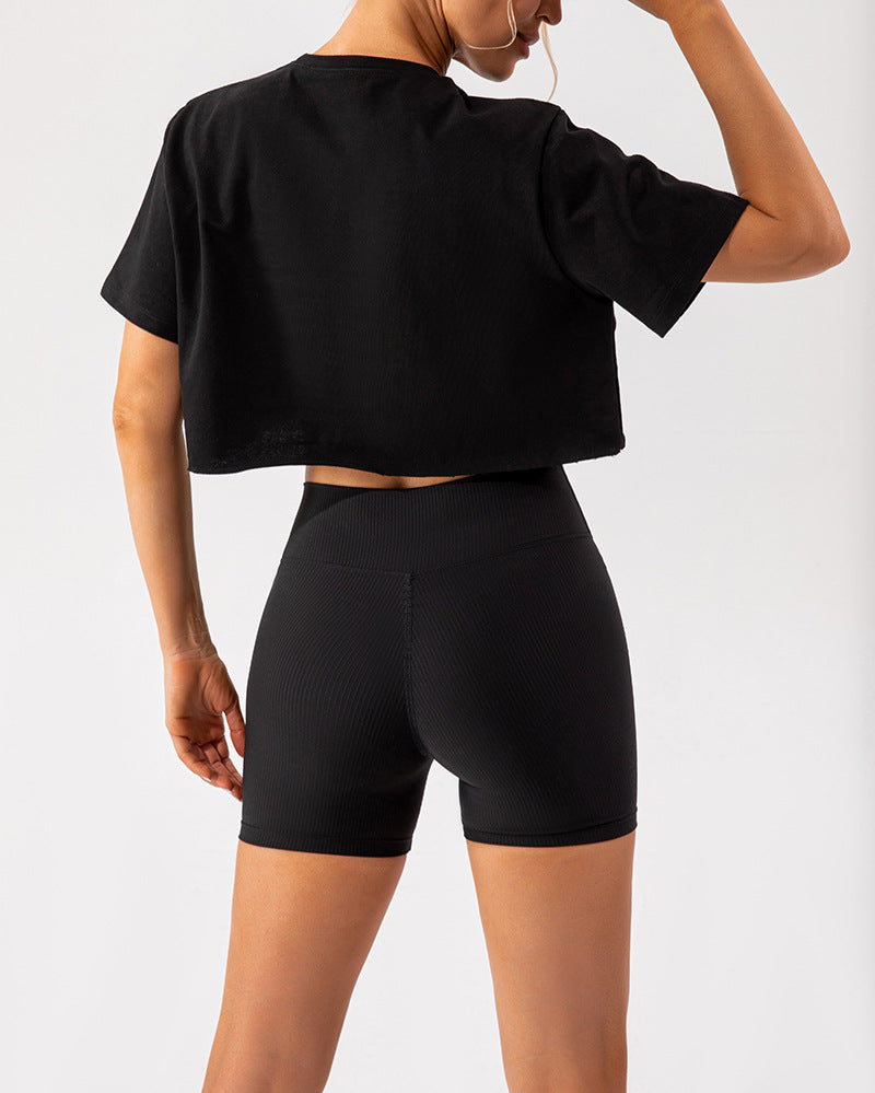 Cloud Crop T-Shirt - Black