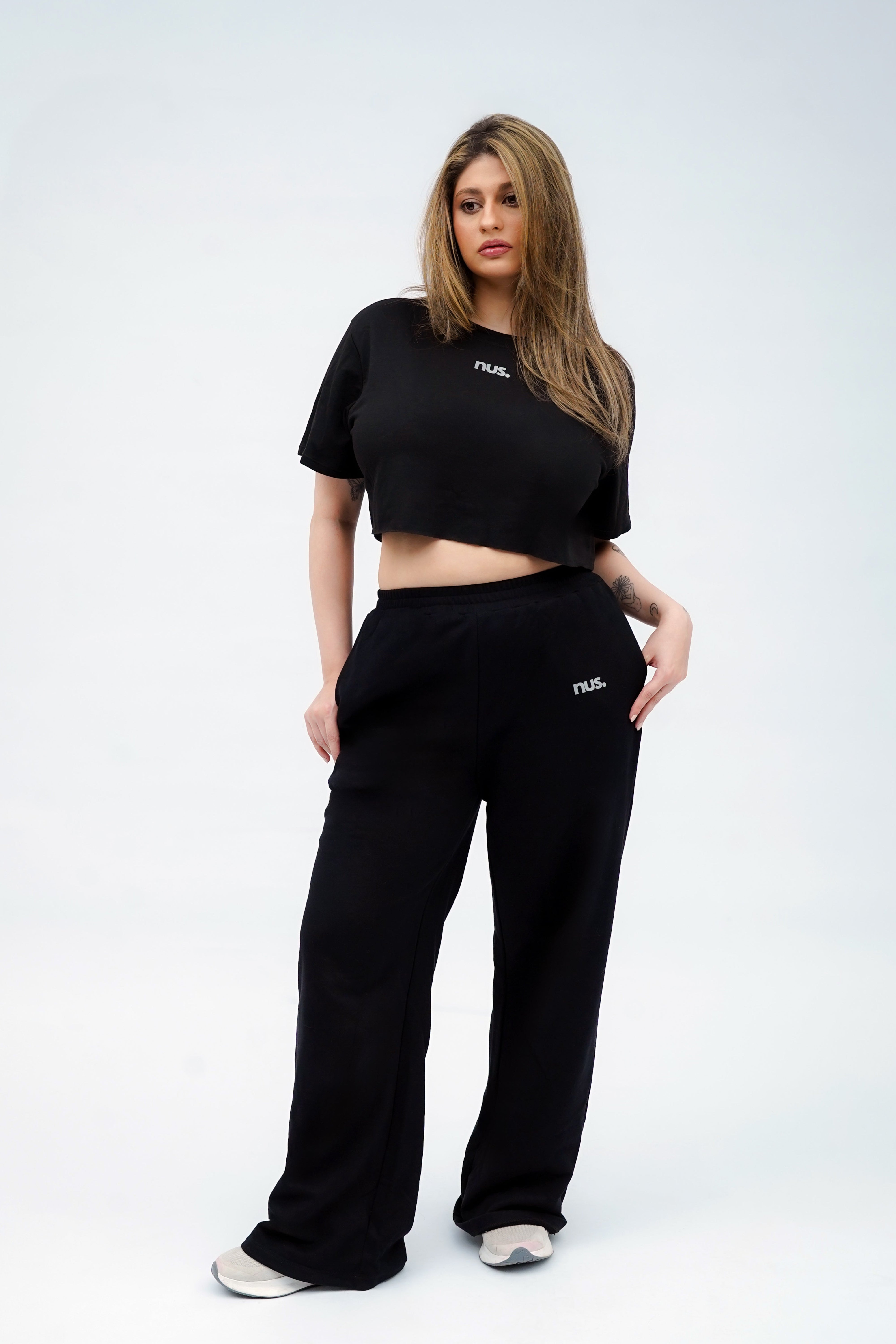 Cloud Crop T-Shirt - Black